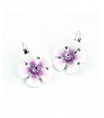 Boucles d'oreilles fleurs violettes