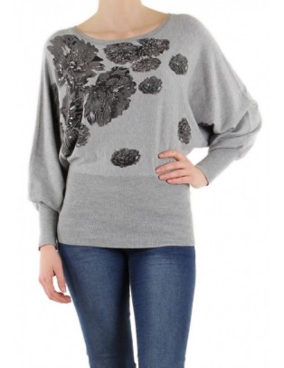 Pull chauve-souris fleurs Ciao Milano