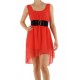 Robe corail et ceinture noire Golden Gals