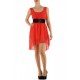 Robe ceinture corail