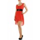 Robe ceinture corail