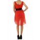 Robe ceinture corail