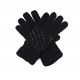 Gants noirs à strass