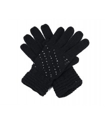 Gants noirs à strass