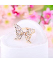 Bague papillon strass