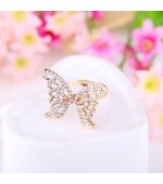 Bague papillon strass