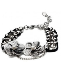 Bracelet fleurs plaqué argent