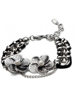 Bracelet fleurs plaqué argent