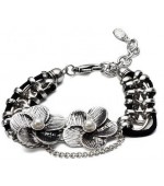 Bracelet fleurs plaqué argent